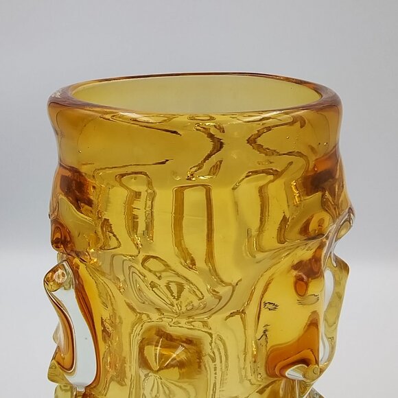 1960s Luxury Hancrafted Sculpture Vase in Glass By Jan Beranek for Skrdlovice . - Picture 7 of 9